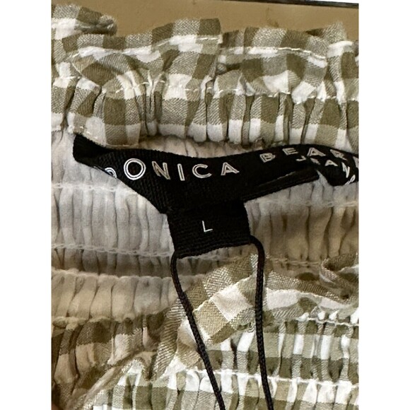 NWT VERONICA BEARD Jeans Aloya Smocked Cotton Blend Miniskirt Sz Large Gingham - Picture 4 of 7